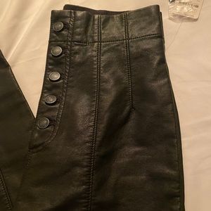 Free People Black Faux Leather Pants